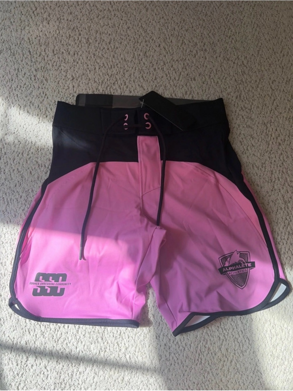 Alphalete Pink and Black Men's Athletic comp Shorts